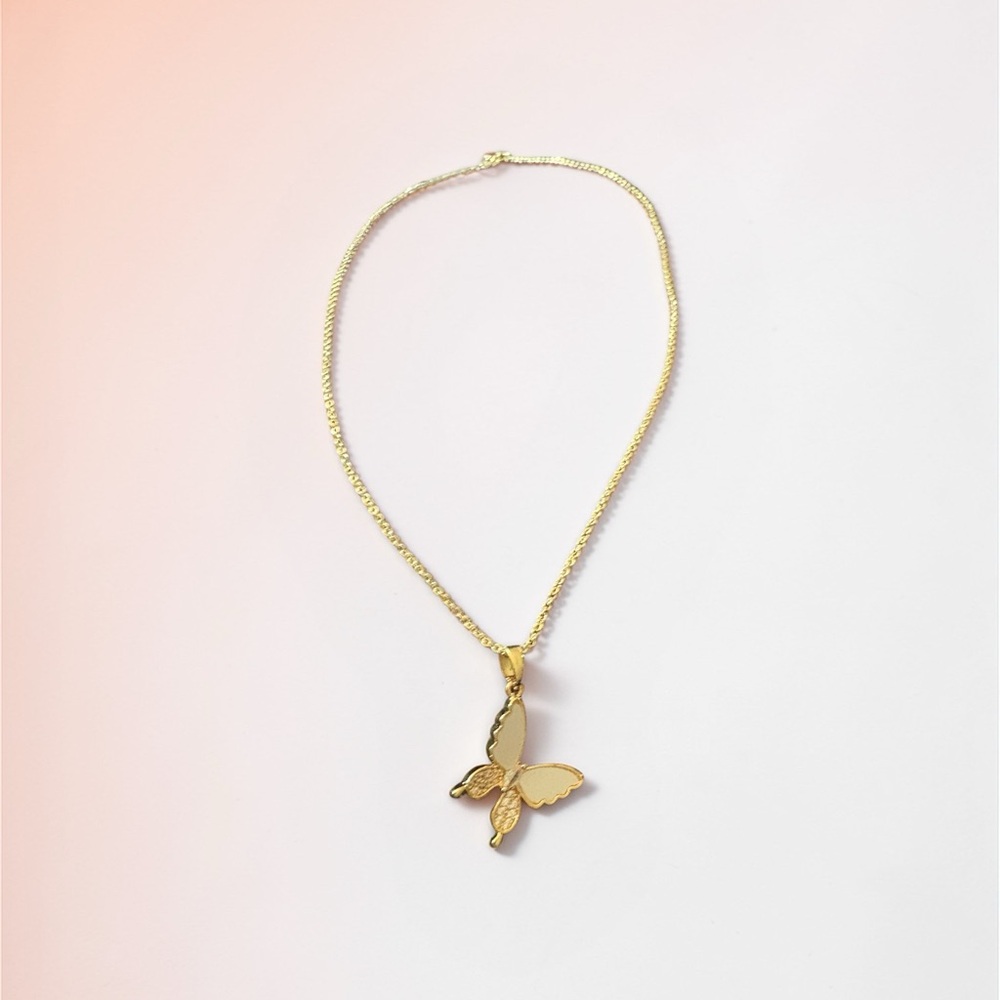 Adina Eden Gold Butterfly Pendant Necklace